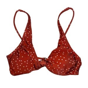 Burnt Orange Polka Dot Swimsuit Top